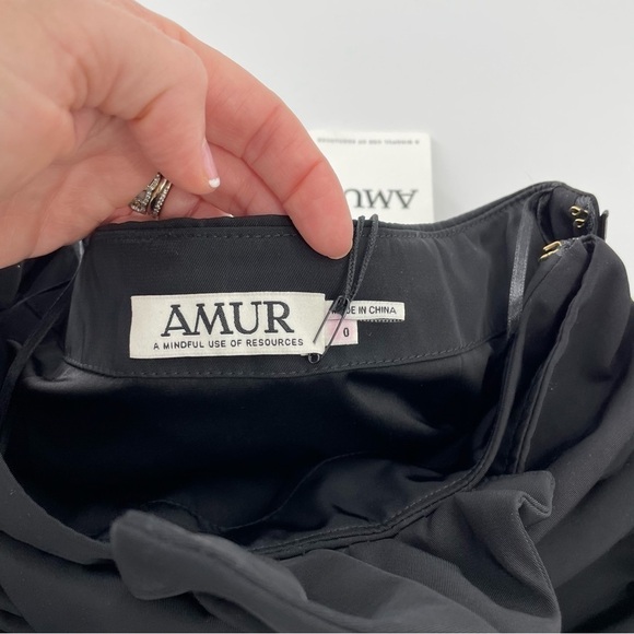 Amur Kehlani Tie skirt Black Rouched *REVOLVE*  NWT Side Zip Mini Skirt - Picture 3 of 15
